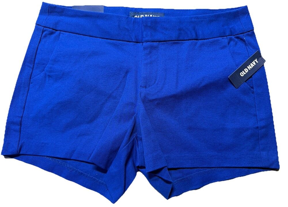 Old Navy women's chino dress shorts royal blue with pockets size 4